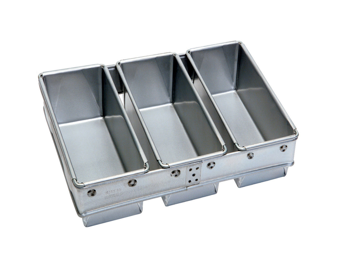 680g Bread Pan Set — Non-Stick Teflon Coated (3-Tin, 122B Shallow Die) — Mackies Bakeware, Australia