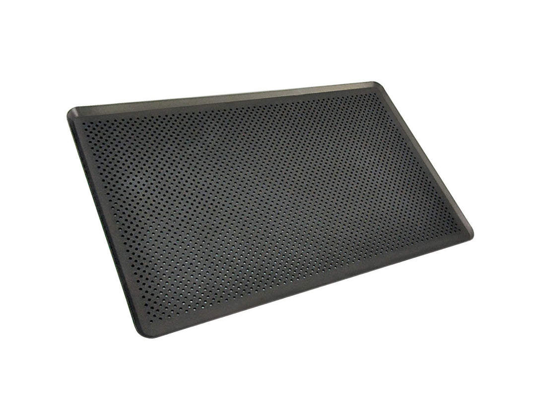 530 × 325mm 4-Sided Perforated Baking Tray — Non-Stick Teflon Coated (Gastronorm GN1/1) — Mackies Bakeware, Australia