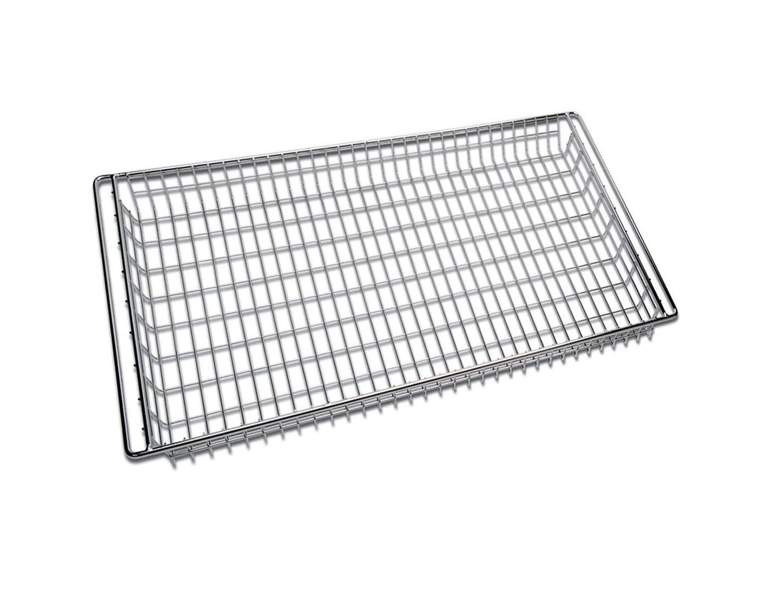 737 × 457mm Shallow Wire Basket — Stainless Steel (50mm, suits timber display) — Mackies Bakeware, Australia