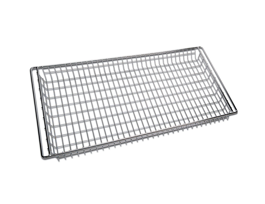 915 × 455mm Shallow Wire Basket — Stainless Steel (65mm, suits HB display racks) — Mackies Bakeware, Australia