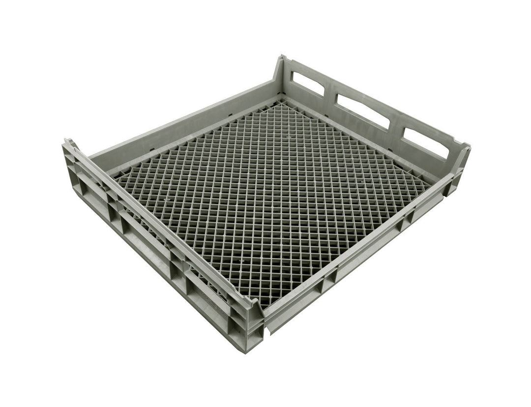 Deep Bread Crate / Handling Basket — 694 × 604mm Grey Plastic — Mackies Bakeware, Australia