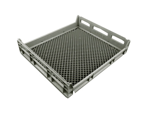 Deep Bread Crate / Handling Basket — 694 × 604mm Grey Plastic — Mackies Bakeware, Australia