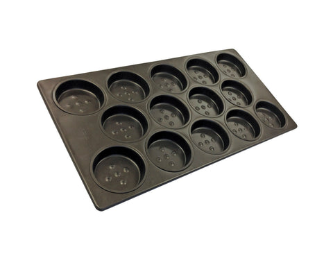127mm Deep Staggered Hamburger Roll Tray — Non-Stick Teflon Coated (WEHS 127-10) — Mackies Bakeware, Australia