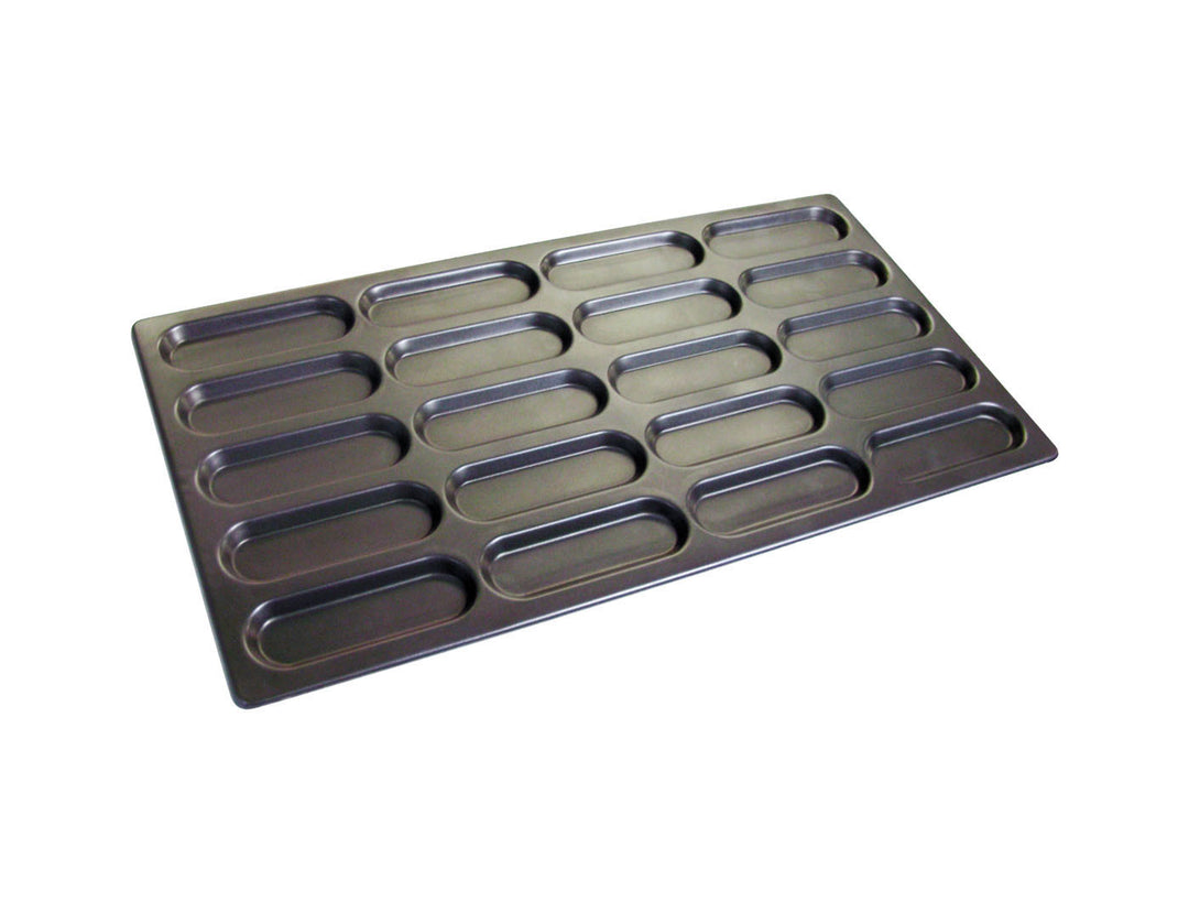 175 × 58mm Hot Dog / Baton Tray — Non-Stick Teflon Coated (16" tray, WETP 175-10) — Mackies Bakeware, Australia
